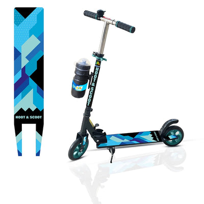 Gaming Hoot and Scoot Tri Scooter with Water Bottle for Kids & Adults 2 Wheels Steel Frame Large Foldable & Height Adjustable Handle Runner Scooter Capacity