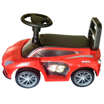 Ride on & Push Car with Horn, Steering, Backrest and Under Seat Storage - Red