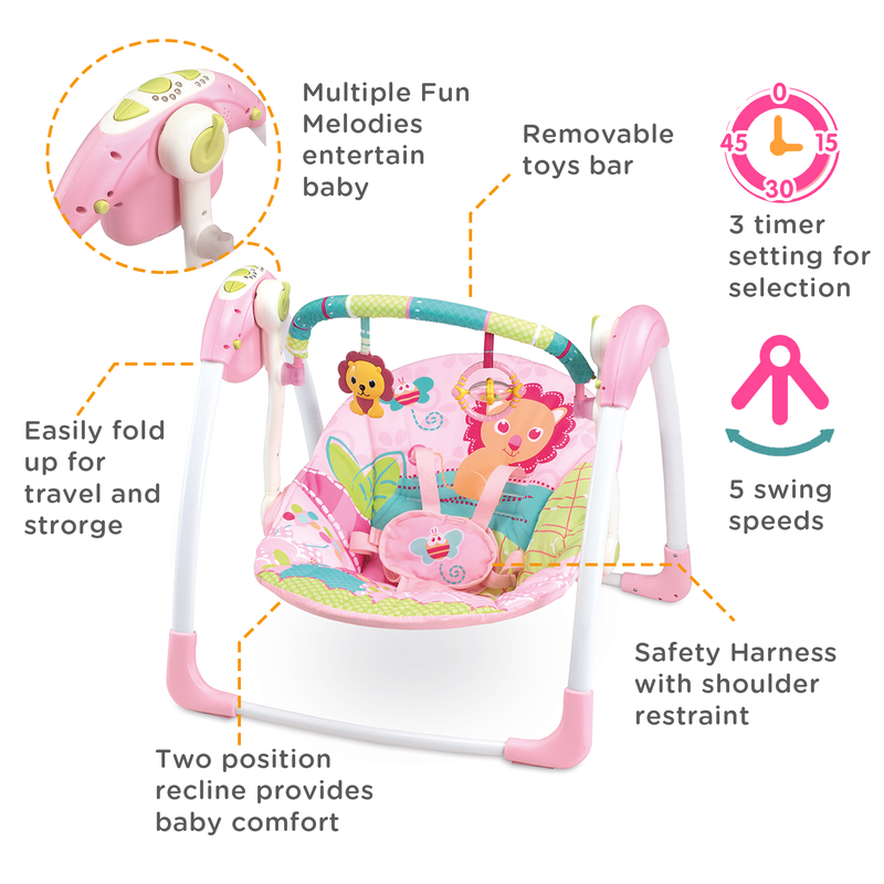 Deluxe Portable Swing - Pink