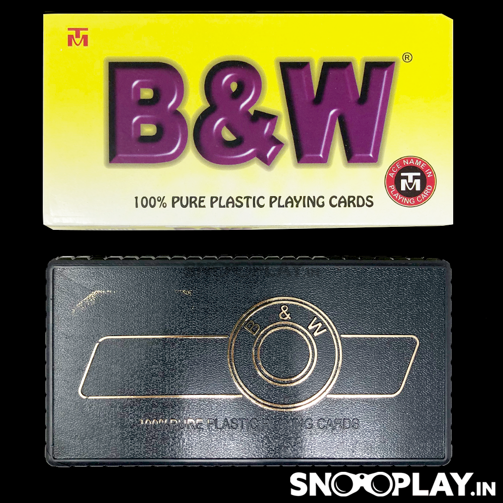 B&W 3 Deck in 1 100% Plastic Cards, Durable & Washable Playing cards WIth Hard Cover Holder