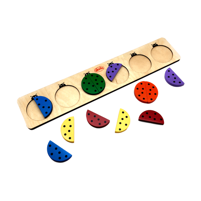 Coloured Beetles - Wooden Board