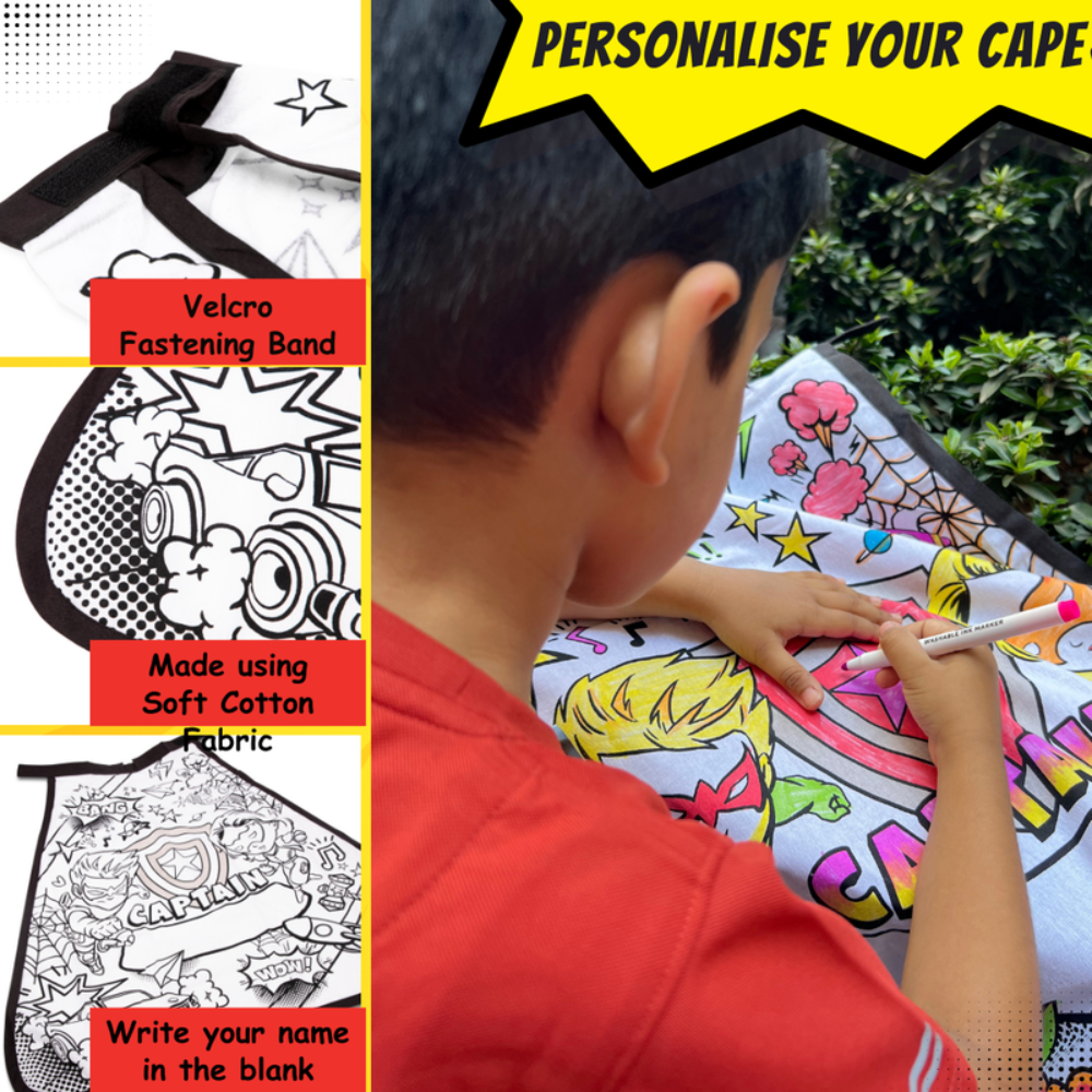 Paint Your Superhero Cape - Washable & Reusbale (6-10 Years)