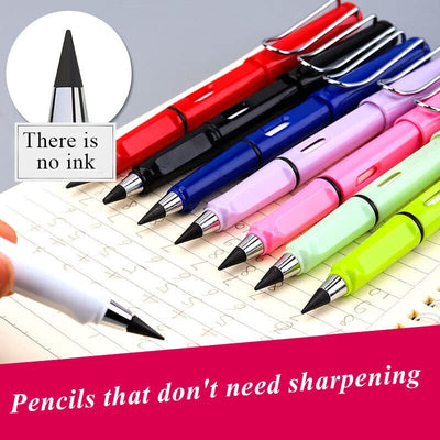 Everlasting Pencil Technology Unlimited Writing Eternal Pencil No Ink Magic Pencils, Plastic Clip Inkless Pencil With Eraser for Kids, Drawing, School, Artist-Birthday Gift Return Gift (Pack of 3)