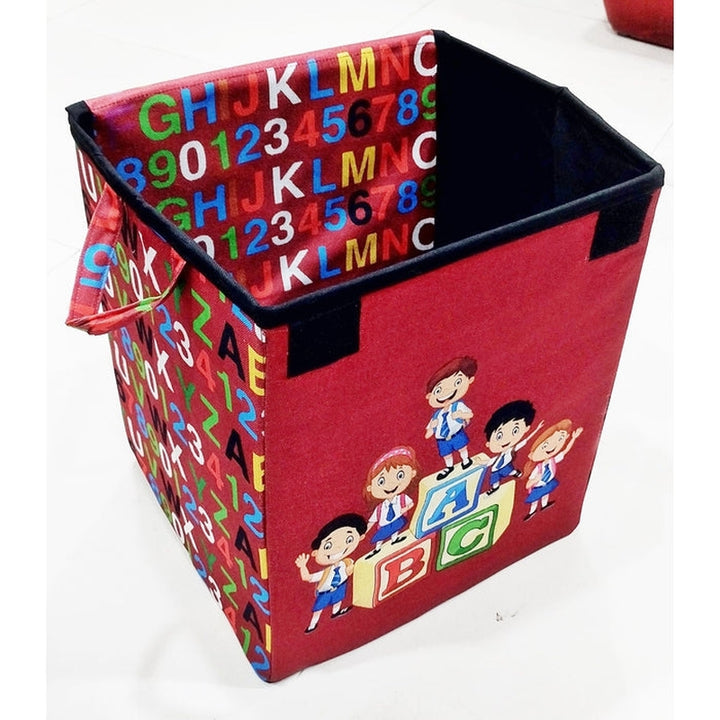 ABCD Red Printed Foldable Storage Box with Flip Top Lid (1-5 Years)