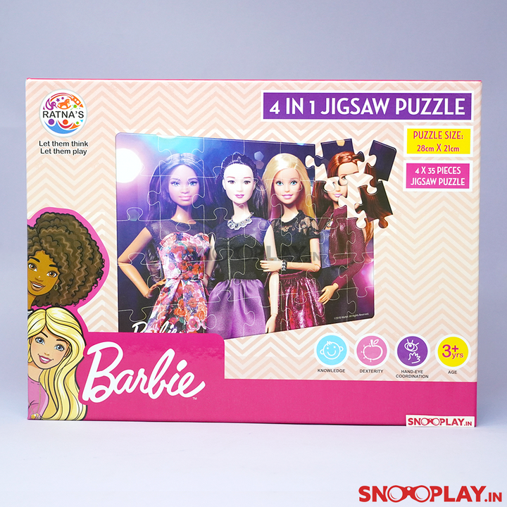 4-in-1 Barbie Doll Jigsaw Puzzle (140 Pieces)