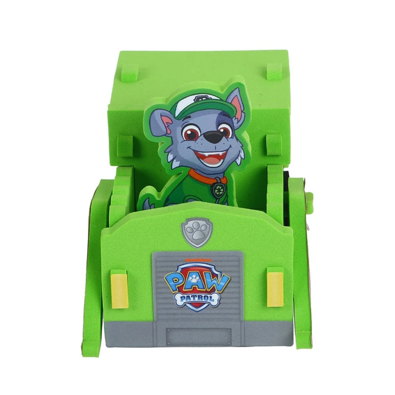 Li'l Wizards Paw Patrol Rocky Build N' Play ,Easy To Build 3D Foam Vehicle-Moving Wheels