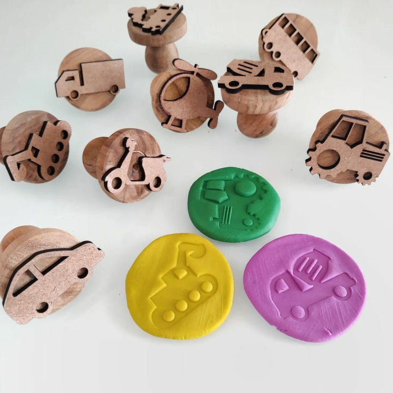 Vehicle Play Dough Stampers Set | Stamp Set of 9