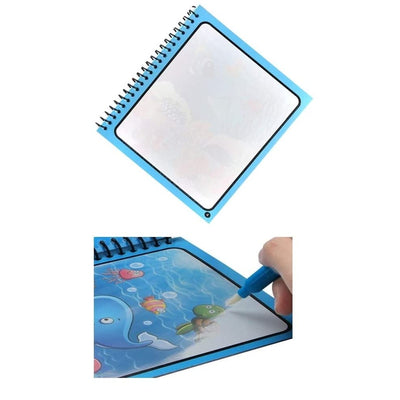 Magic Water Coloring Set of 3 Reusable Books Learning Fun Painting Book With Pen