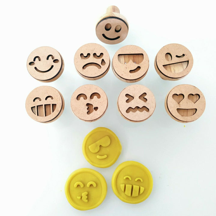 Smiley Play Dough Stamp Set | Wooden Toy