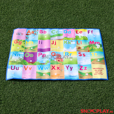 Educational Activity Play Mat with Flash Cards (English Letters With Printed Names & Pictures)