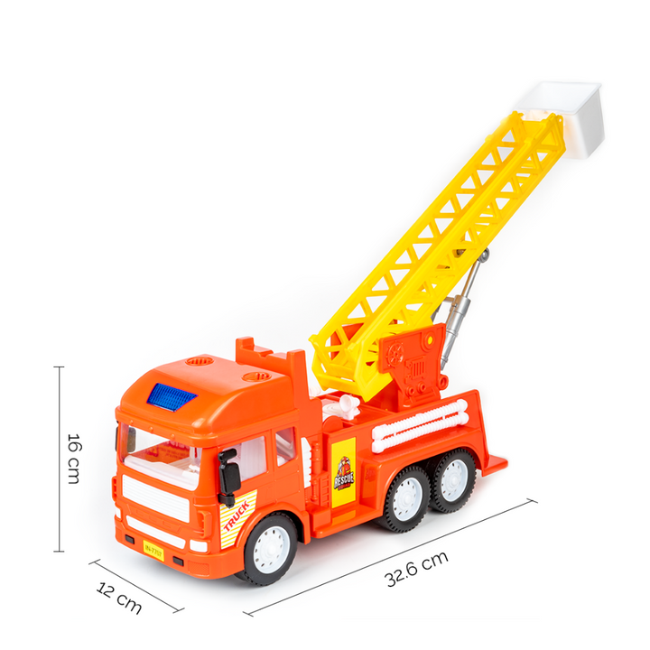 Friction Powered Realistic Fire Ladder Truck Toy