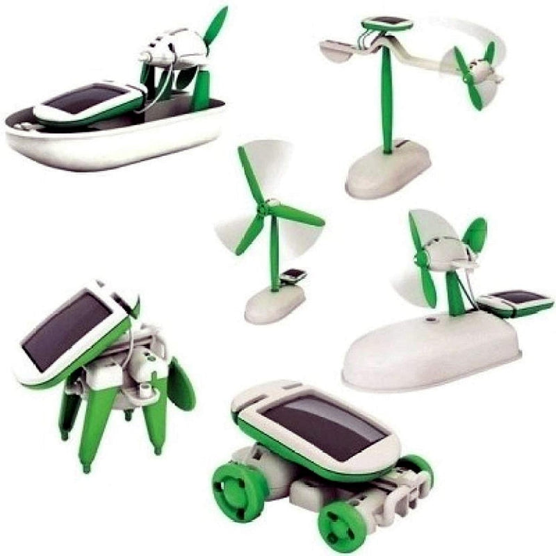 6 in 1 Hybrid Solar Robot Kit Station Activity Toys Game for Kids (DIY-Do It Yourself) - Multicolored