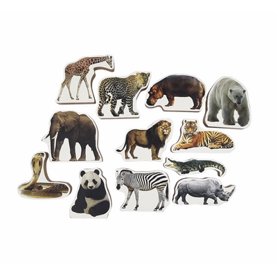 Wild Animals & Reptiles Wooden Toys for Kids- 12 Pieces