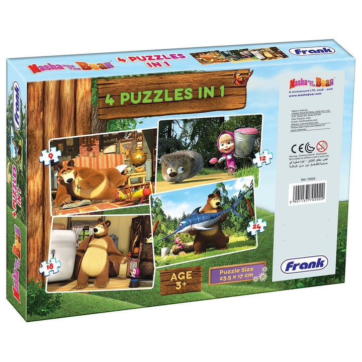 Masha and the Bear - 4 in 1 Puzzle - 9, 12, 18 & 24 Pieces