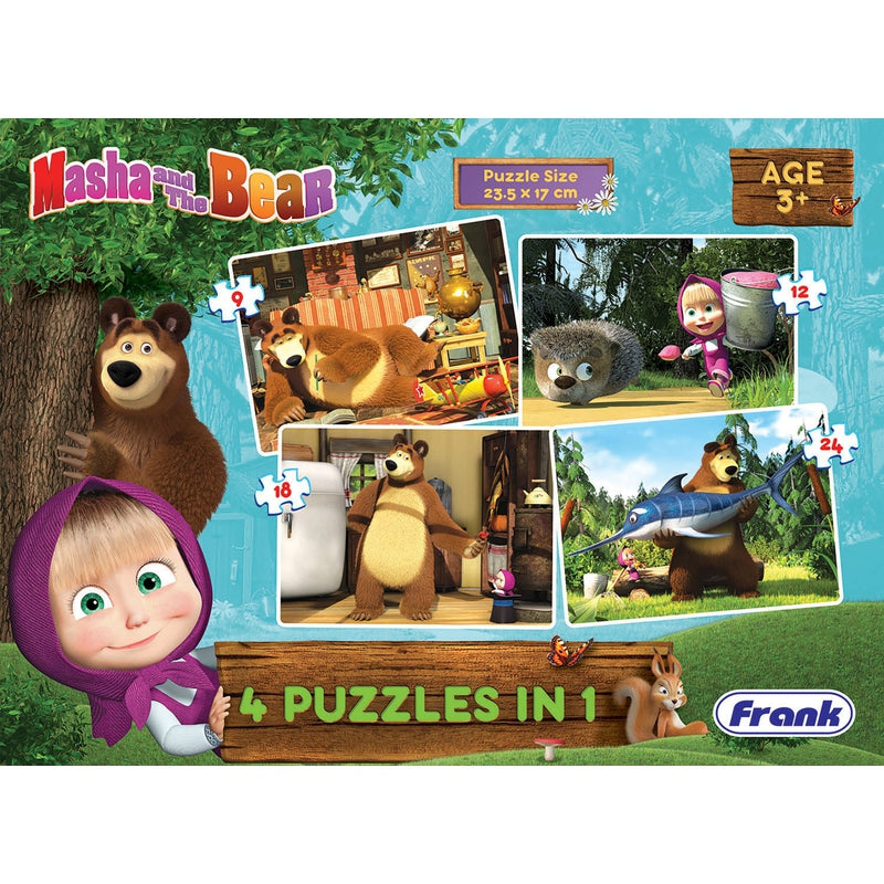 Masha and the Bear - 4 in 1 Puzzle - 9, 12, 18 & 24 Pieces