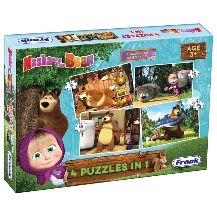 Masha and the Bear - 4 in 1 Puzzle - 9, 12, 18 & 24 Pieces