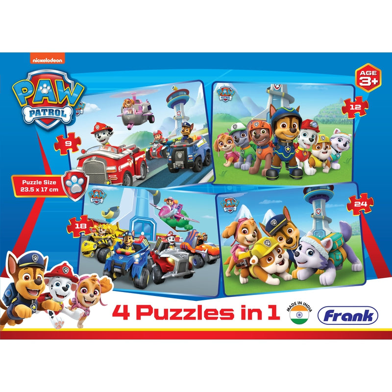 Paw Patrol - 4 in 1 Puzzle - 9, 12, 18 & 24 Pieces