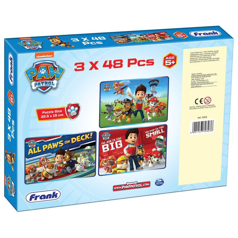 Paw Patrol - 3 in 1 Puzzle - 48 Pieces Each