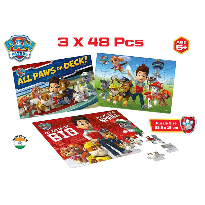 Paw Patrol - 3 in 1 Puzzle - 48 Pieces Each