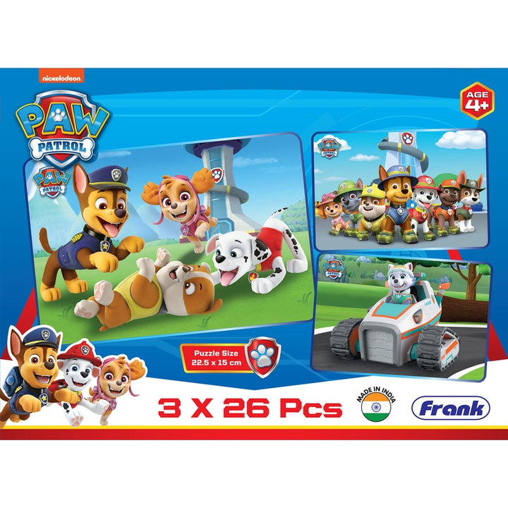 Paw Patrol - 3 in 1 Puzzle - 26 Pieces Each