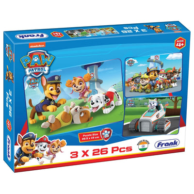 Paw Patrol - 3 in 1 Puzzle - 26 Pieces Each