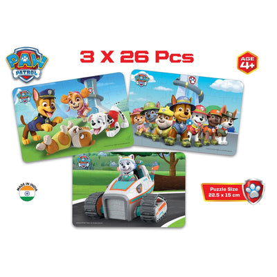 Paw Patrol - 3 in 1 Puzzle - 26 Pieces Each