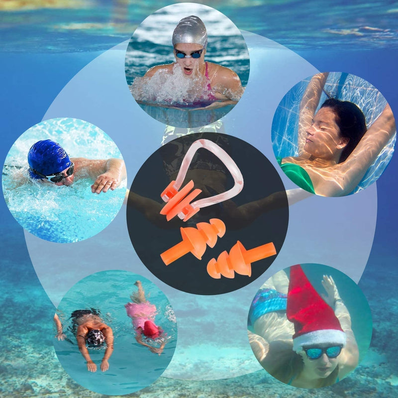 Waterproof Silicone Swimming Earplugs Nose Clip Plugs