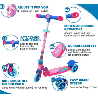 Rodeo Runner Scooter With Anti Slip ABS Base and Aluminium Rod - (Pink)