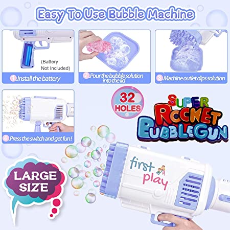 Electric Bubble Gun 32 Hole - Blue