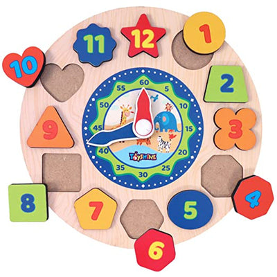 Wooden Geometry Clock (Shape & Color Learning Montessori)