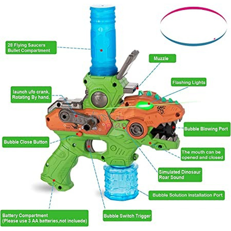 Dinosaur Bubble Shooting Gun - Green