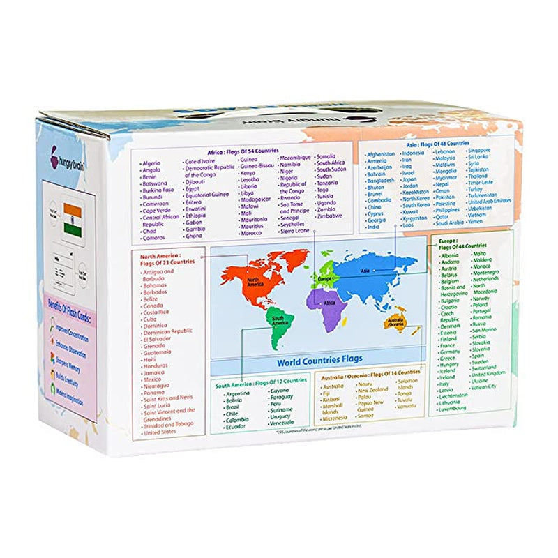 World Countires Flag Flash Cards for Kids & Toddlers |195 Country Flags Flash Cards