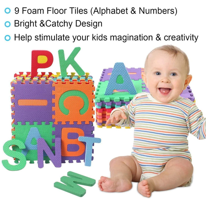 Toy Cloud Big Puzzle Interlocking Alphabet and Number Memory Mat (36 Pieces) - 10 x 10 cm