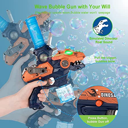 Dinosaur Bubble Shooting Gun  - Blue