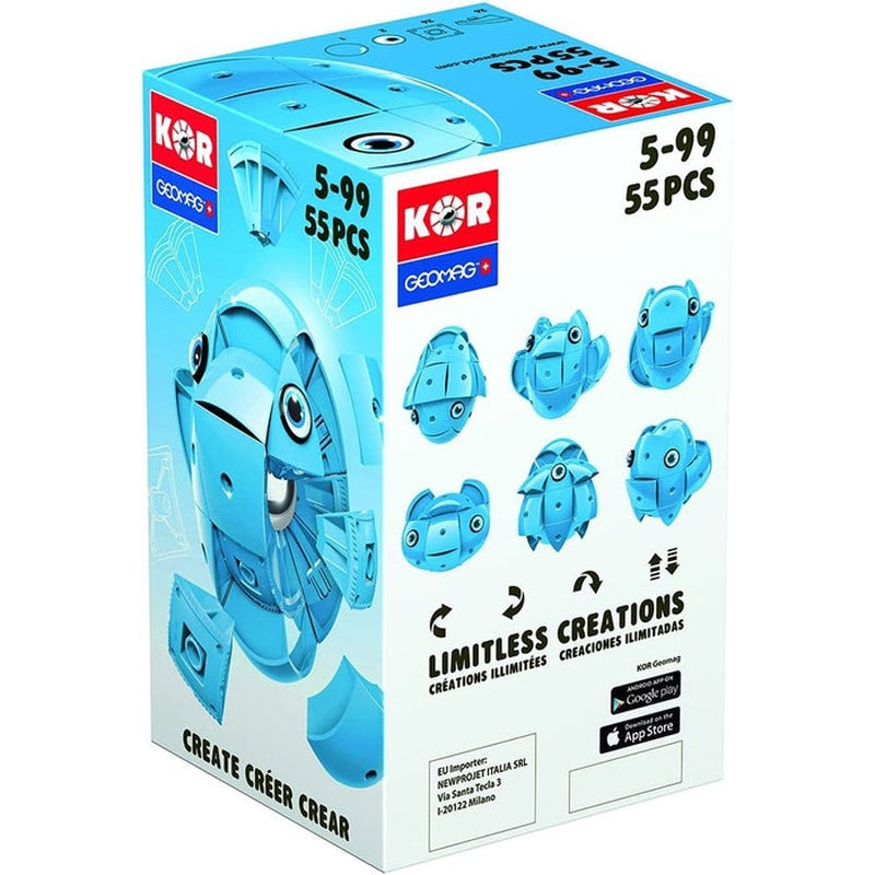 Magnetic KOR Construction Toys Blue Color  (55 Pieces)