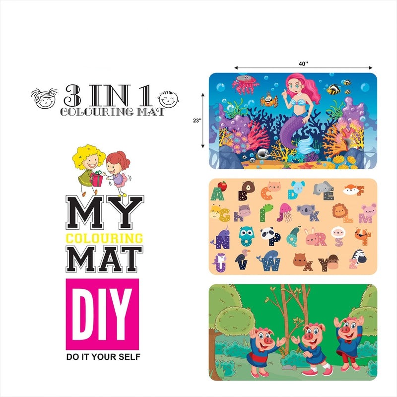 3 in 1 Coloring Mat ( ‎13 Piece Set)