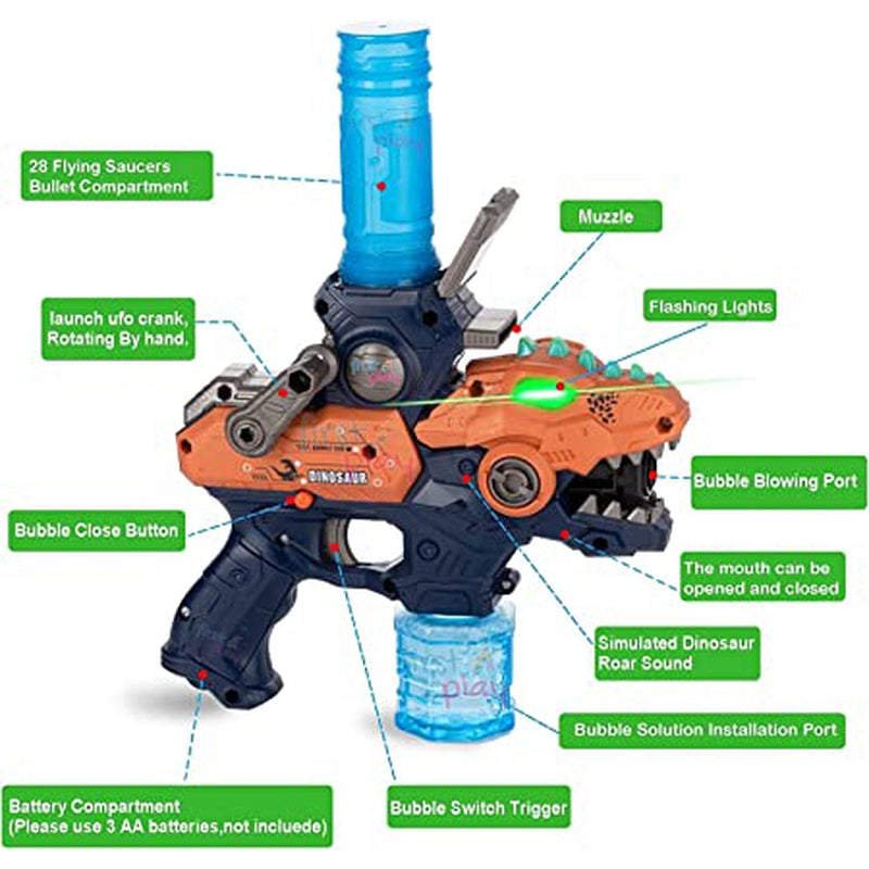 Dinosaur Bubble Shooting Gun  - Blue