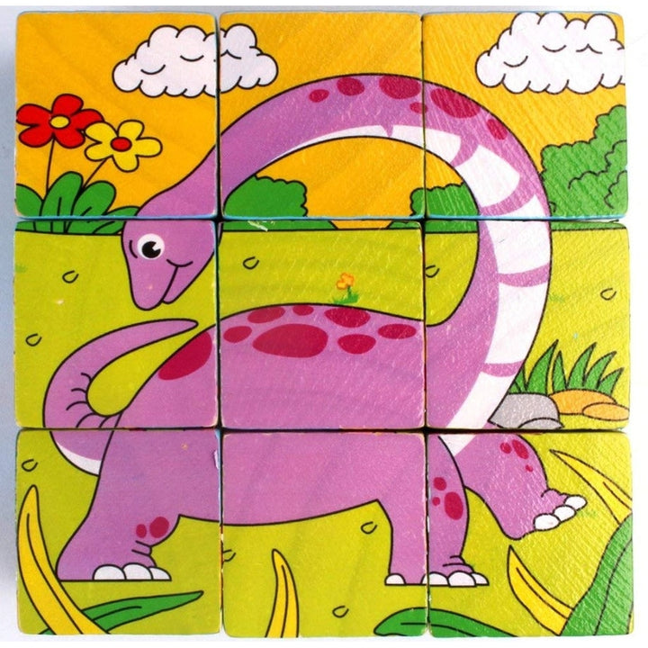 6-in-1 3D Wooden Dinosaur Cube Jigsaw Puzzles (1-2 Years)