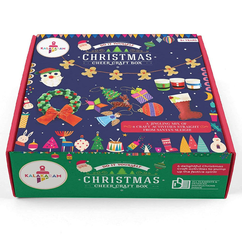 Christmas Cheer Craft Activity Box, Wonderful Mix of 6 Craft Activities to Celebrate Christmas Festival, DIY Hobby Craft Kit for Kids and Adults