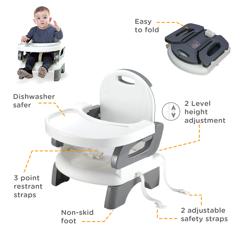 Folding Booster Seat - Grey