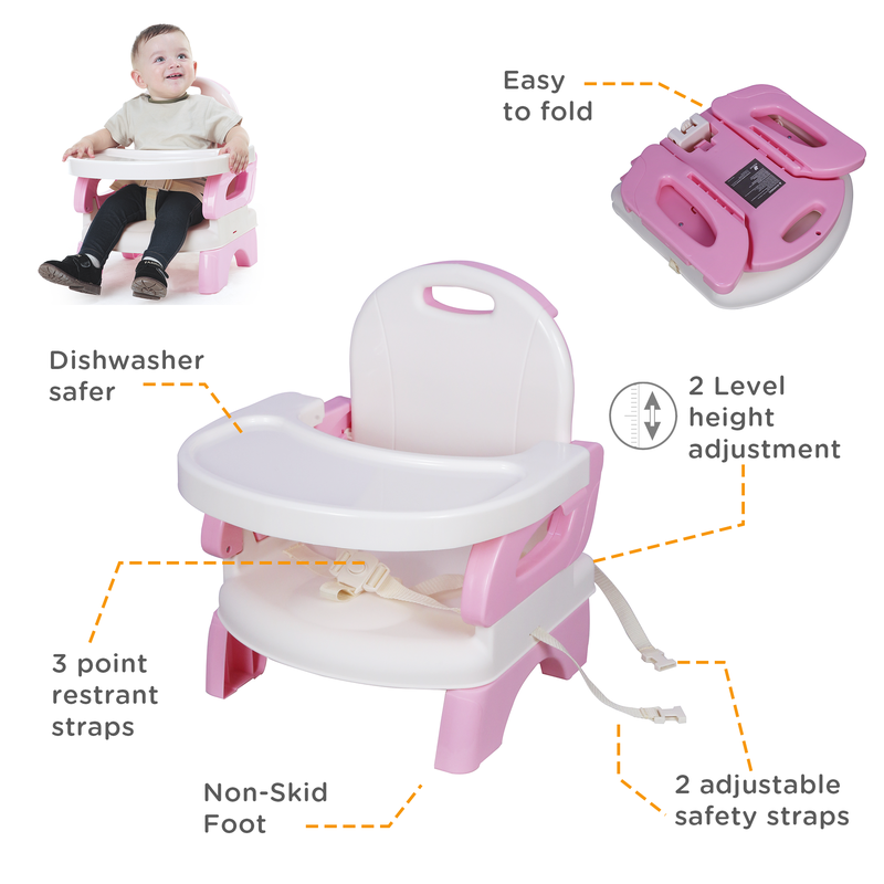 Folding Booster Seat - Pink