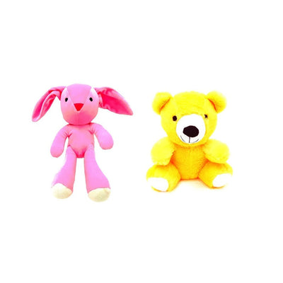 Teddy Bear And Bunny Soft Toys Pink Yellow