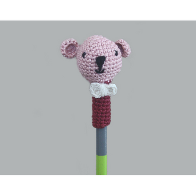 Handcrafted Amigurumi Pencil Topper Bear Random Color ( Set of 6)