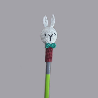 Handcrafted Amigurumi Pencil Topper Bunny Random Color (Set of 6)