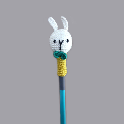 Handcrafted Amigurumi Pencil Topper Bunny Random Color (Set of 6)