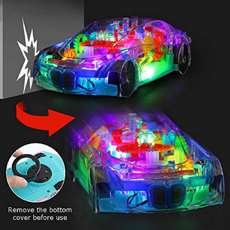 Transparent Concept Car Toy with 360 Degree Rotation - Multicolor