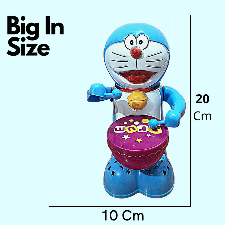 Rotating Doraemon Beat Drummer Toy with Flashing Lights (1-4 Years)