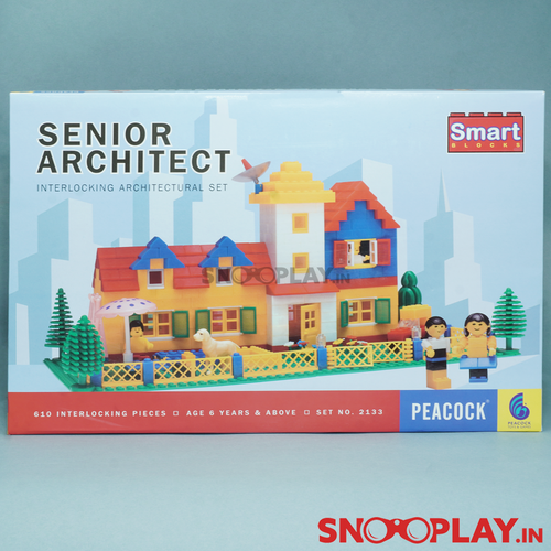Peacock 610 Pieces Interlocking Building Block Set - Senior Architect (6-10 Years)