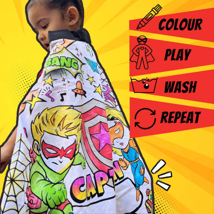 Paint Your Superhero Cape - Washable & Reusbale (6-10 Years)