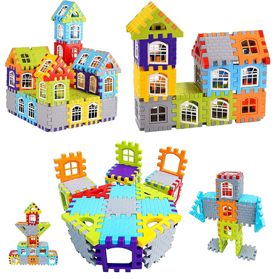 My Happy House Building Blocks Toys with Attractive Windows and Smooth Rounded Edges (72 Pc)